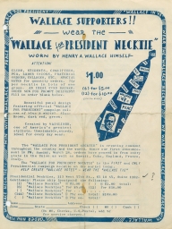 Wallace Supporters!! Wear the Wallace for President Necktie