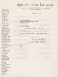 Abram Rothfeld to Gedaliah Sandler about Invitation, October 1947 (correspondence)