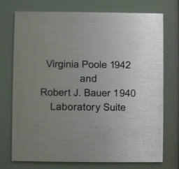 Virginia Poole and Robert J. BauerLaboratory Plaque