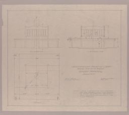 Construction plan for seat around tree on the terrace for Alfred Hopkins