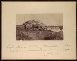Exploration in Northern Minnesota. Indian Wigwam on Sucker Point, Onamanni-sagiegan