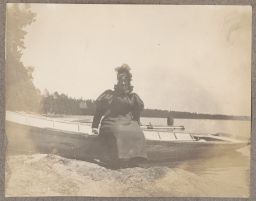 Woman sitting on boat