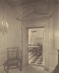 Pine room circa 1750-75 imp. England detail dining room doorway looking into breakfast room G. L. Ohrstrom