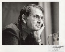 Carl Sagan giving a speech in Rockefeller Hall