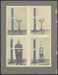 Bertillon System. Details of stand made to show place and date upon the negative itself, movable numeral used: (4 illus.), Dresdon, Sept. 11-19, 1907