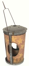 Hayes-Wheeler Metal and Paper Lantern Candle Holder, 1876