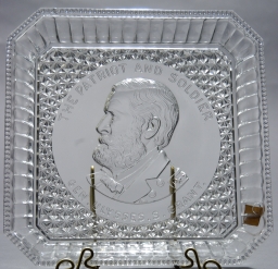 Grant The Patriot And Soldier Glass Portrait Serving Plate, ca. 1868