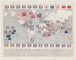 The Flags of a Free Empire, Showing the Emblems of British Power Throughout the World