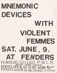 Fender's Ballroom, 1984 June 09
