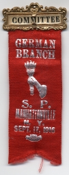 Socialist Party German Branch Committee Ribbon, 1916