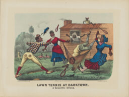 Color Lithographs from the Darktown Series: Lawn Tennis at
                     Darktown - A Scientific Stroke Lawn Tennis at Darktown