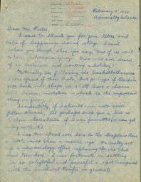 Letter from Warren Himmelberger to Gordon Fister, 04 February 1945.