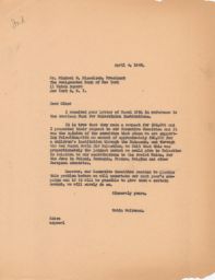 Rubin Saltzman to Michael M. Nisselson about American Fund for Palestine, April 1946 (correspondence)
