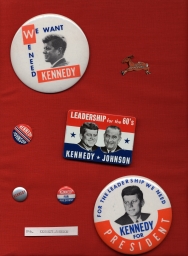 Kennedy-Lyndon B. Johnson Campaign Buttons and Tabs, ca. 1960