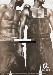 AIDS poster [two men in overalls]