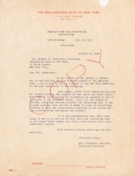 Jeannette Schiffer to Michael M. Nisselson about Contribution to the American Fund for Palestinian Institutions, January 1946 (correspondence)