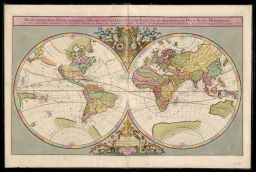 G3200 1696 - Mappe-monde geo-hydrographique ou description generale du globe terrestre et aquatique en deux plans-hemispheres