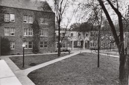ILR School, looking northwest to Ives Hall through courtyard.