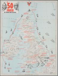I 50 Sbarchi in Gran Bretagna. Grande Carta Geostorica. [The 50 Landings in Great Britain. Large Historical Map.]
