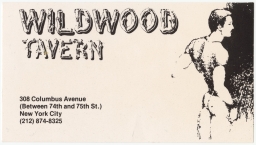 Larry Blagg matchbook covers collected in New York City: Wildwood Tavern 308 Columbus Ave.
