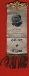 McKinley Home Rule, Protection Campaign Ribbon, 1896