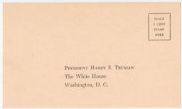 President Truman Receives a Message Urging Him to Save the Rosenbergs (postcard)