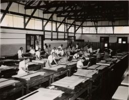 Students in drafting room