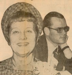Margaret Katherine Majer Kelly (1899-1990), with her son John B. Kelly, Jr. (1928-1985), B.A. 1950, news photograph
