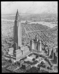 Lantern Slide No. 2116, Proposed Civic Center for Manhattan, sketch by Chester B. Price