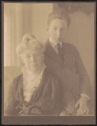 Portrait photo of E.B. White and his mother Jessie Hart White.