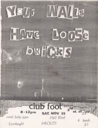 Club Foot, 1986 November 15