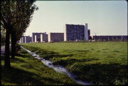 Cluster of large residential towers from the development's eastern border (The Hague, NL)