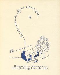 Christmas card, designed by Franklin Spencer Roach (1906-1987), B.Arch. 1928; Hannah Benner Roach (1907-1976), BFA 1929, B.Arch. 1935