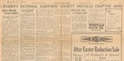 Women's National Scientific Society Installs Chapter Here article in Wisconsin State Journal.