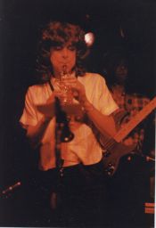 Photograph of Lindsay Cooper playing saxophone
