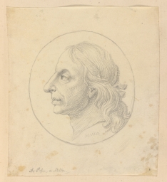 Drawing of Alexander Pope as Milton