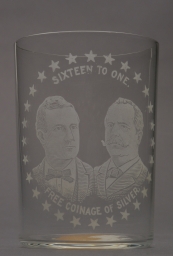 Bryan-Sewall Sixteen To One Portrait Drinking Glass, ca. 1896