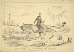 James K. Polk going through Pennsylvania for the Tariff
