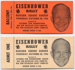 Eisenhower Rally Admission Tickets, 1956
