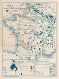 Map of France Showing the Important Economic Centers