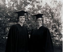 Two women students on Commencement day
