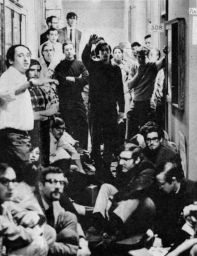 Vietnam War protesters in Logan Hall (was Medical Hall, now Claudia Cohen Hall)