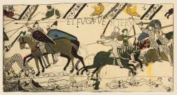 Illustration of Bayeux tapestry, panel 75.