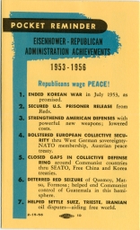 Pocket Reminder: Achievements of the Eisenhower-Nixon Republican Administration, 1953-1956