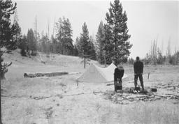 Film negative camping in Yellowstone: Powers, Butler & von Engeln (1906 on way home from Alaska)