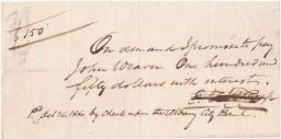 Payment from Enos T Throop to John (G) Weaver