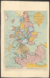 A New Map of England & France. The French Invasion; - or - John Bull bombarding the Bum-Boats