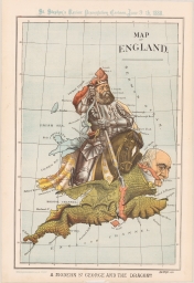 Map of England. A Modern St. George & The Dragon