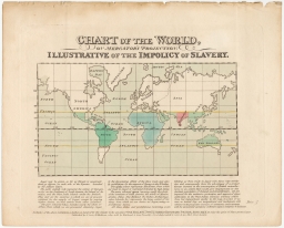 Chart of the World on Mercator's Projection: Illustrative of the Impolicy of Slavery
