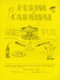 Hillel Club's Annual Purim Carnival, 1958, flyer